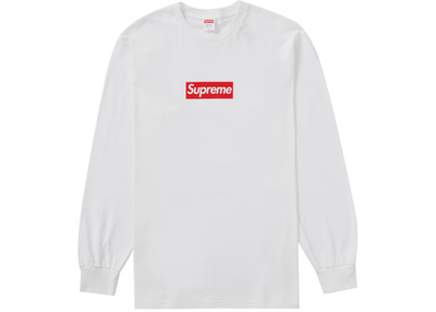 NEW Supreme Box Logo L/S Tee White & Orange 100% Authentic! in