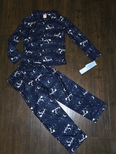 Cat  Jack Boys Sz S M L XL Christmas Santa Sleigh Flannel Pajama Set