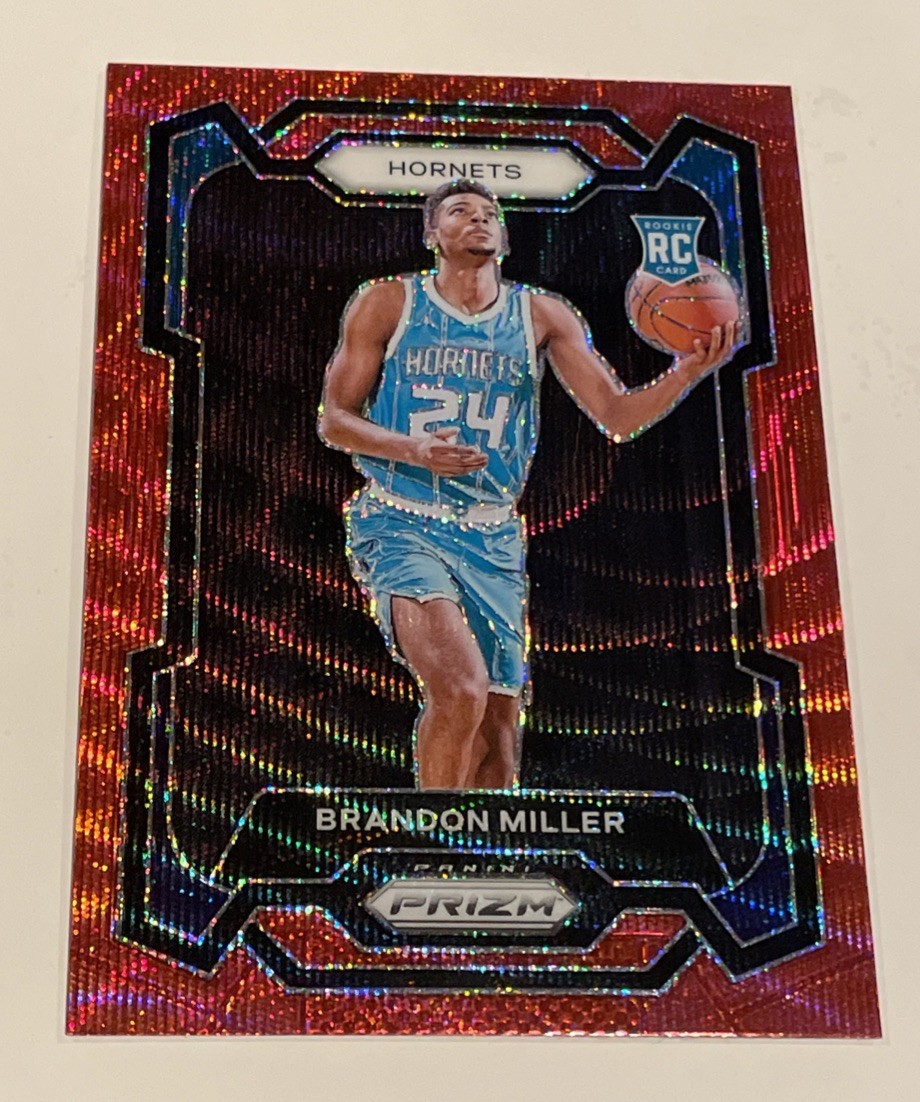 Brandon Miller 2023-24 Panini Prizm Red Wave RC Charlotte Hornets #152 ROOKIE