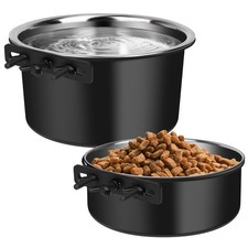 Dog Crate Bowls Hanging No Spill, 60oz  40oz Stainless Steel Dog Kennel Food...