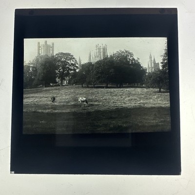 Antique Magic Lantern Slide Ely cathedral  from SE 