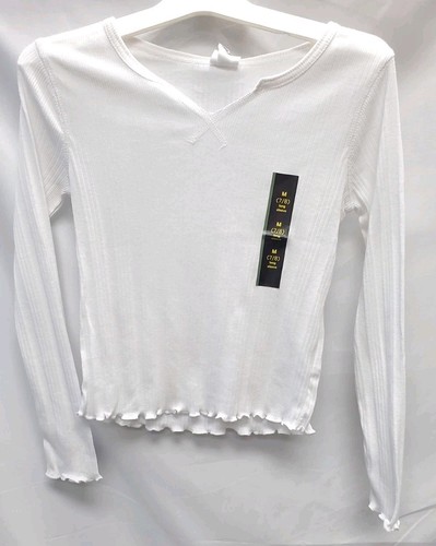 Girls' Medium 7/8 White Notch Long Sleeve T-Shirt - Art Class - Picture 2 of 3