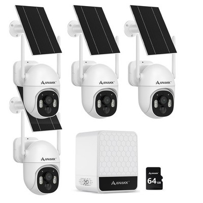 Anakk 4MP Solar Security Cameras Outdoor Wireless,Home Security System 4-Cam Kit