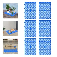 6pcs Waterproof Plastic Pallet Blue 60*40*5cm HPEP Pallet Floorstanding NEW
