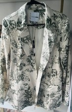 Fashion Nova Jolie Floral Satin Blazer - Cream/combo L