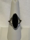 Vintage 18K HGE Black Onyx Ring Size 8 Gold Plated Statement Ring
