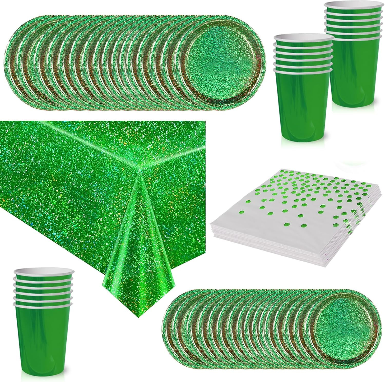 Vaisselle Jetable Vert 65 pièces pour éviter la corvée de nettoyage