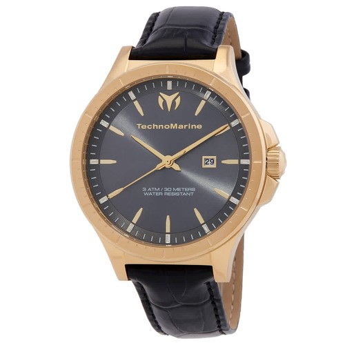 Technomarine MoonSun Datum Quarz anthrazit Zifferblatt Herrenuhr TM-822014
