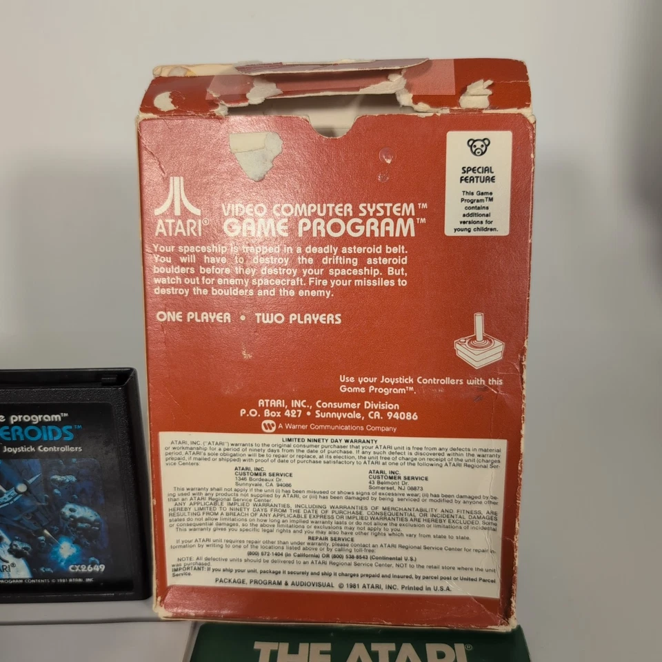 Asteroids 1981 Atari 2600 CIB Manual Damaged Box Retro Vintage - Image 3 of 4