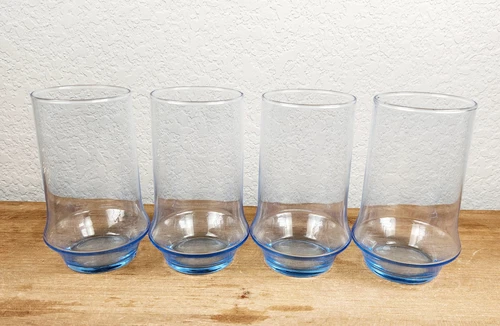 Libbey Azure Blue Glasses  Impromptu  Vintage Libbey Blue Tumblers  Set Of 4