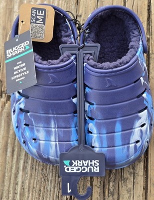 Rugged Shark RGS Lined Durable Clog Boys Navy Water Active Durable US Size 1 New