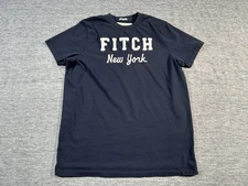 Abercrombie Fitch Muscle Shirt Mens Extra Large Navy Blue Embroidery Preppy Y2K