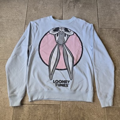 Looney Tunes Bugs Bunny Fleece Graphic Crewneck Sweatshirt Sz Small Light Blue