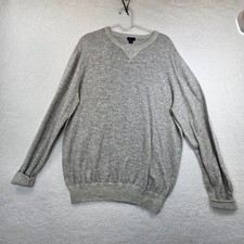 J Crew Neck Mens Large Fall Pullover Sweater Lightweight Timeless Minimalist
