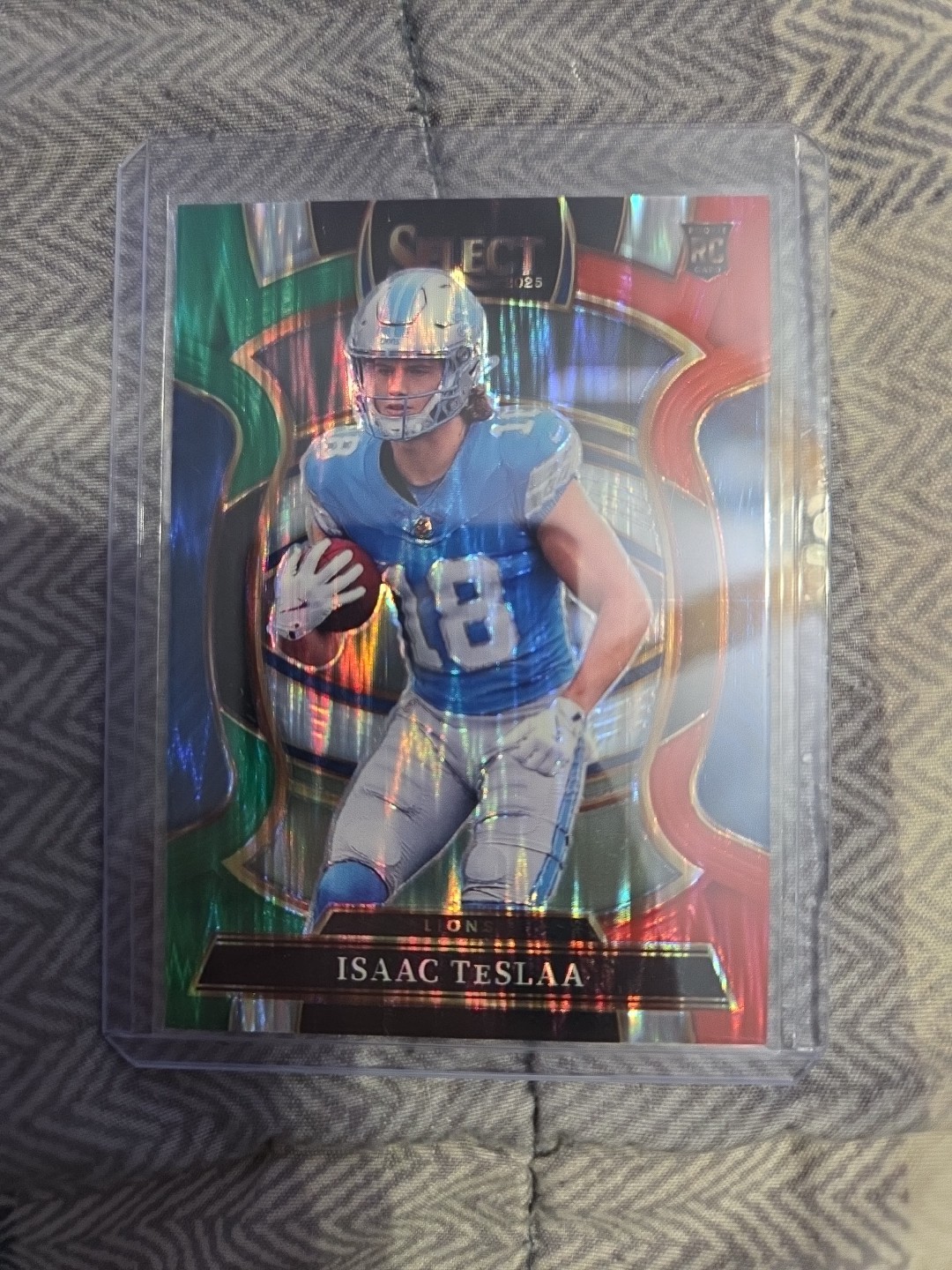 2025 Panini Select - Concourse Isaac Teslaa #70 Green & Red Shock Prizm (RC)