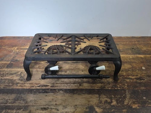 Vintage Griswold No. 402 Cast Iron Dual Burner Camp Stove - Sold As-Is