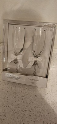 Best Occasions Sweetheart Toasting Glasses Set Clear Decorated Glass Two-Piece