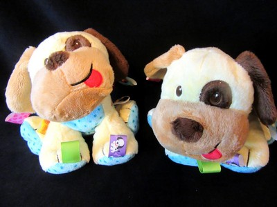 Twin Taggies Puppy! Soft Plush Lovey with Sensory Tags Rattler Toy with  Spots