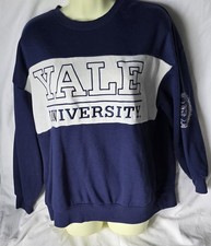 Yale University Womens Sweatshirt Sz S Navy White Oversized American College 