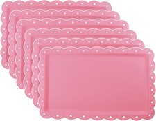 6 Pack Plastic Serving Trays Food Tray - 14" x 9" Rectangle Serving Platter