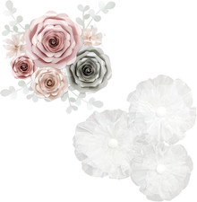 Large 3D Paper Flowers  Giant Organza Flower Bundle for Wall Decor