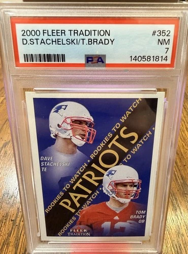 2000 Tom Brady Fleer Tradition Rookie Card RC PSA 7 NM New England Patriots