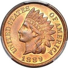 1889 1C Indian Cent PCGS MS64RB (PHOTO SEAL)
