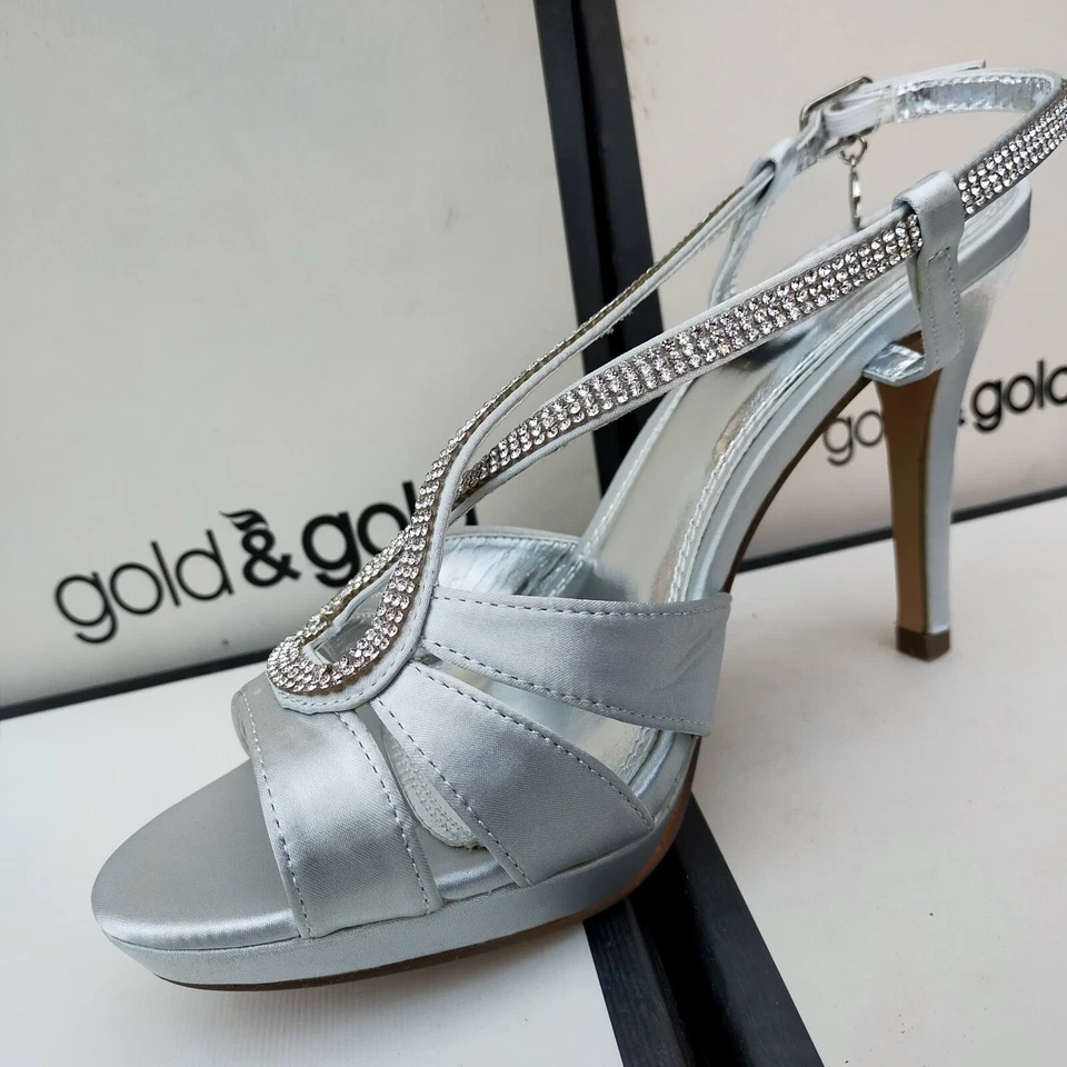 SANDALI DONNA TACCO ELEGANTI PRESTIGIOSI BLU ARGENTO 35 A 40 VV - Immagine 4 di 4