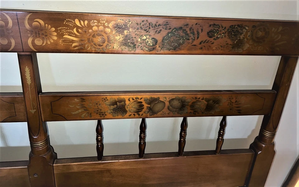 Cabecero vintage Hitchcock tamaño completo cosecha estampada doble regencia Foto 4 de 4