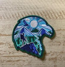Eagle Silhouette Hiking Embroidered Iron On Patch Backpacks Jackets Jeans