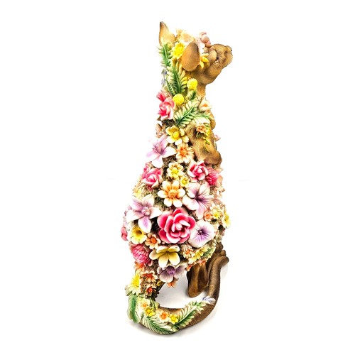 Australia Kangaroo Joey Animal Floral Flower Garden Ornament Statue Figurine NEW - Bild 6 von 14