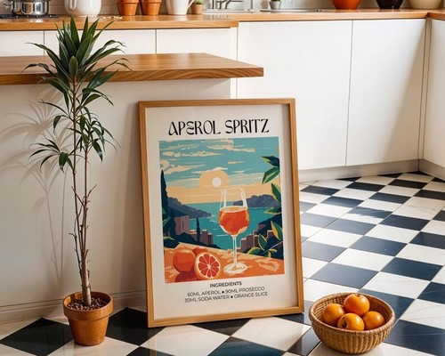 Aperol Spritz Cocktail Wall Art Retro Matisse Print for Home Bar Poster No Frame - Picture 7 of 9