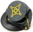 CIVIL WAR CSA CONFEDERATE CAPTAIN OFFICER WOOL KEPI FORAGE BUMMER CAP-2XLARGE