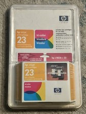 HP 23 Genuine Inkjet 2 Cartridge Tri Color Ink Twin Pack New Sealed Expired 2003