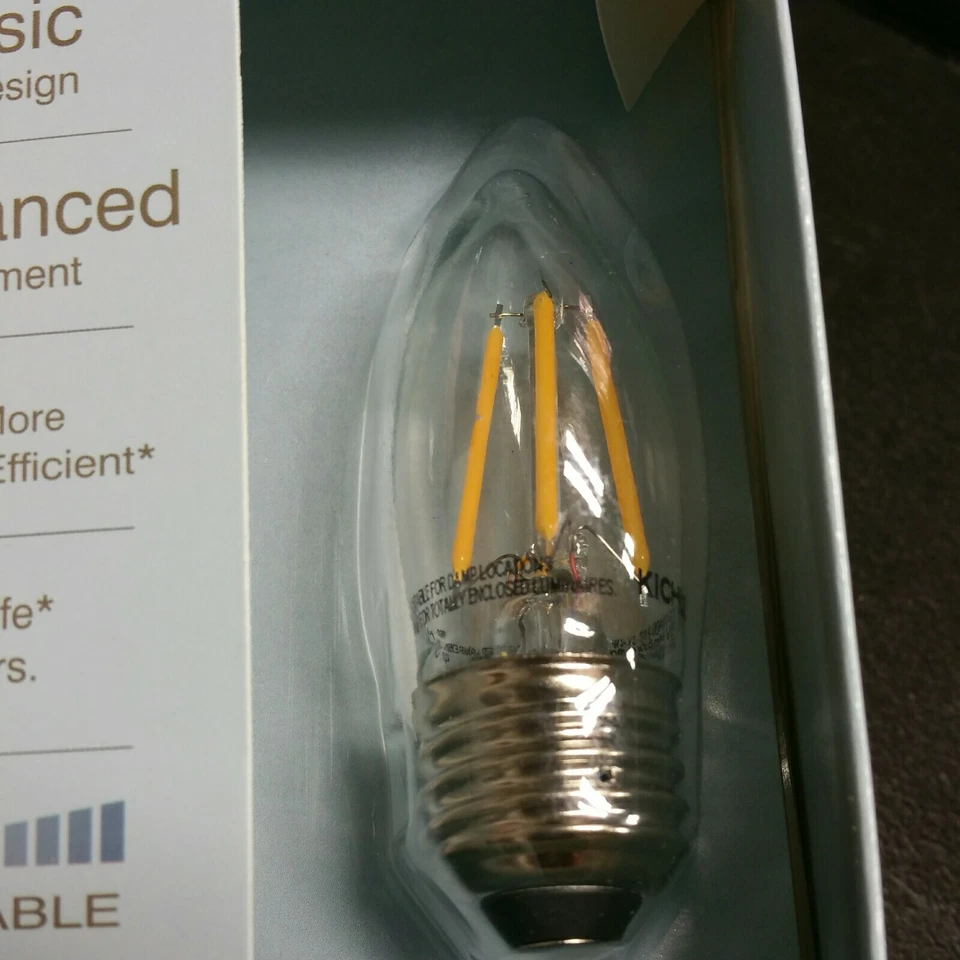 Kichler Decorative Collection 40-Watt Clear B10 LED Light Bulb w/Medium Base - Image 3 of 4