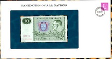 Banknotes of All Nations Sweden 10 Kronor 1979 serie X P-52d UNC BIRTHDAY 198913