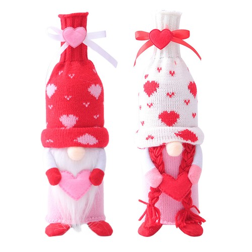 2 Pcs Valentines Tag Wein Flasche Decor Gnome Wein Flasche Topper