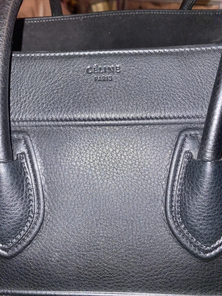 Bolso de equipaje de cuero Celine Phantom negro Foto 3 de 4