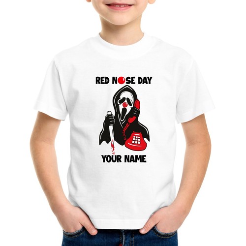 T-shirt personnalisé jour nez rouge bande dessinée relief hommes enfants garçons t-shirt adulte 005 - Photo 3 sur 4