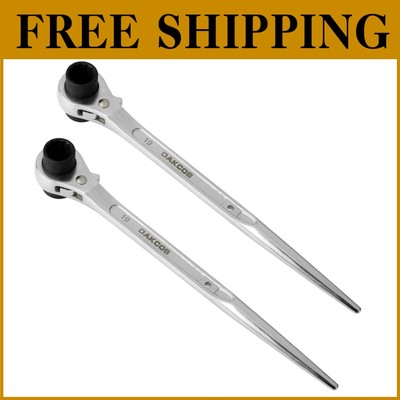 Compact 2-Pack Ratcheting Scaffold Wrenches - Ideal for Construction Projects