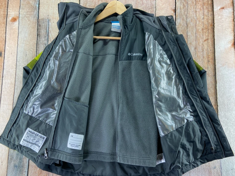 Chaqueta de nieve Columbia Youth 3 en 1 intercambiable polar Shell Med 10/12 verde gris Foto 2 de 4