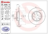 2X Brembo 08.A268.11 Bremsscheibe FüR Dacia Renault Smart