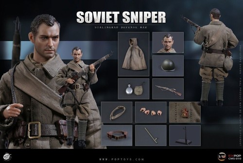 POPTOYS Soviet Sniper Stalingrad Defense War WWII Vassili 1/12 Action Figure Toy - Picture 2 of 9