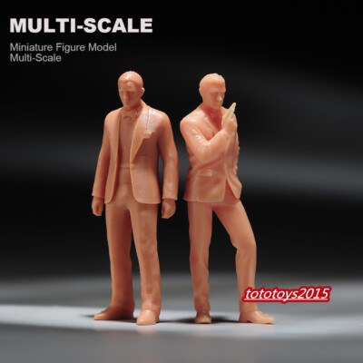 2pcs 1/64 James Bond Daniel Craig Miniture Doll Figure Fit Cars Vehicles Model