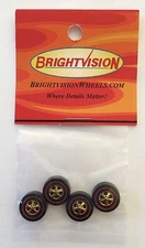 4 Brightvision Redline Wheels – 4 Large GOLD Chrome Cap Style Wheels