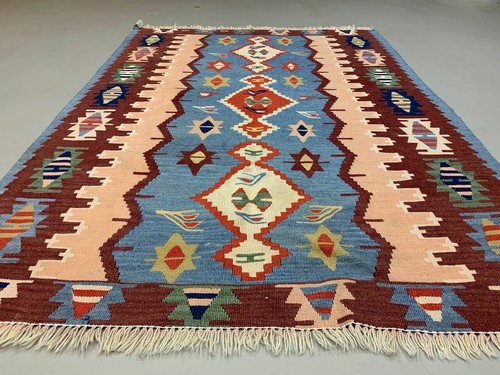 Turkish Ushak Kilim Rug shabby vintage wool decor Kelim 162x105 cm Medium