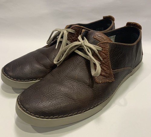 Herren Clarks Neelix Vibe braun Freizeit Schnürschuhe Leder Ortholite Kissen 12M - Bild 2 von 9