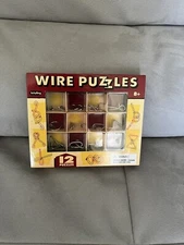 12 WIRE PUZZLES Brain Teaser mind game toy steel metal Schylling NEW