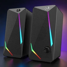 Redragon GS510 RGB Desktop Speakers 2.0 Stereo Sound Bar – LED Lights, PC Gaming