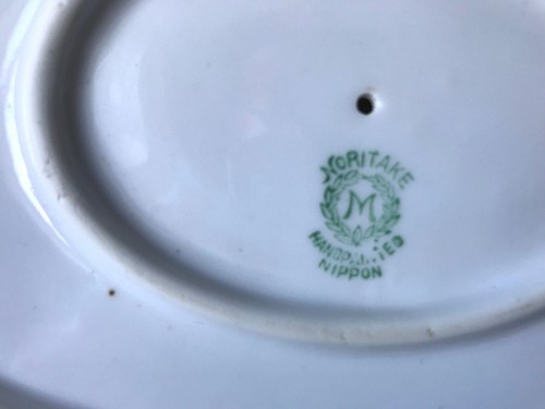 Vintage Noritake Hand Painted Nippon "M" Gravy Boat with Attached Underplate - Picture 10 of 12